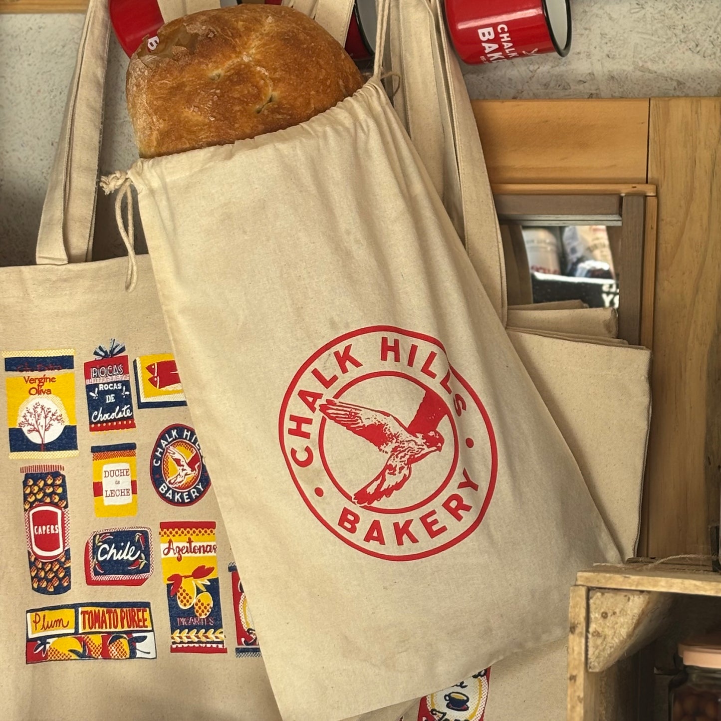Chalk Hills Bakery Drawstring Bread Bag