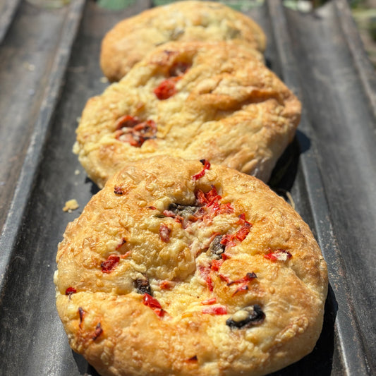 Focaccia with Red Pepper & Mushroom