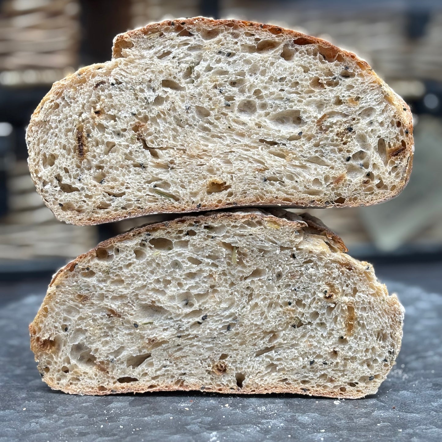 Sourdough with Potato, Rosemary & Nigella Seeds