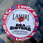 Lamiri x Sea Sisters Cornish Sardines tin with red and white design.