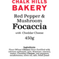 Focaccia with Red Pepper & Mushroom