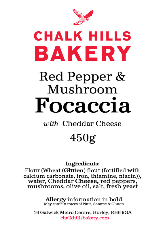 Focaccia with Red Pepper & Mushroom
